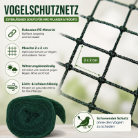 Vogelschutznetz Schwarz 2 x 5 m