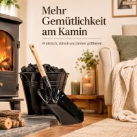 Kohleschaufel Ofen 38cm Schwarz glänzend Metall für Kohle und Asche