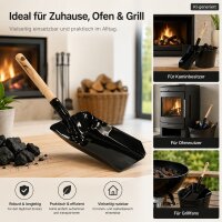 Kohleschaufel Ofen 38cm Schwarz glänzend Metall für Kohle und Asche