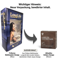 Longlife Lederpflege SET Reinigungs- und Schutzcreme für Ledermöbel