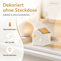 Mini LED Lichthaus - 4,5 x 4,5 x 5,5 cm