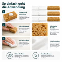 Polierschwamm und Poliertuch 6er-SET für Leder und Polster (Jeweils 3 Stück)