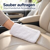 Waschhandschuh 19x12cm Weiß - Baumwolle Applikator für Lederpflege