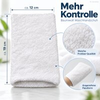 Waschhandschuh 19x12cm Weiß - Baumwolle Applikator für Lederpflege