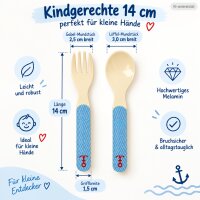 Kinderlöffel und Gabel Set 14cm Creme Elfenbein Melamin Anker
