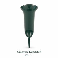 Testrut Grabvase Kunststoff grün 26 cm mit Erdspieß