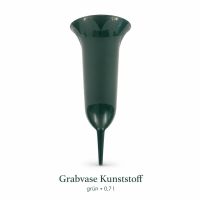 Testrut Grabvase Kunststoff grün 26 cm mit Erdspieß