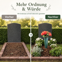 Testrut Grabvase Kunststoff grün 26 cm mit Erdspieß