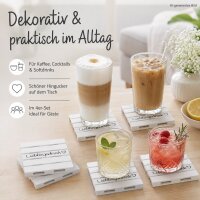 Glasuntersetzer "Lieblingsdrink" 4er-SET im Palettenstyle 10 x 10 cm