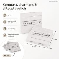 Glasuntersetzer "Lieblingsdrink" 4er-SET im Palettenstyle 10 x 10 cm