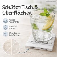 Glasuntersetzer "Lieblingsdrink" 4er-SET im Palettenstyle 10 x 10 cm