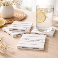 Glasuntersetzer "Lieblingsdrink" 4er-SET im Palettenstyle 10 x 10 cm