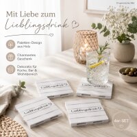 Glasuntersetzer "Lieblingsdrink" 4er-SET im Palettenstyle 10 x 10 cm