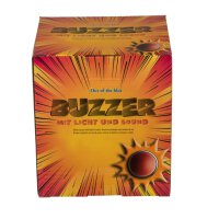 Buzzer mit LED & Sound, ca. 11,5 x 11 cm, aus Kunststoff, für 2 Mignon Batterien (AA) im Geschenkkarton S/L