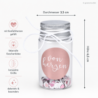 Giving Geschenkglas Von Herzen 3,5 x 6,5 cm