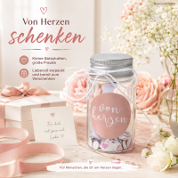 Giving Geschenkglas Von Herzen 3,5 x 6,5 cm