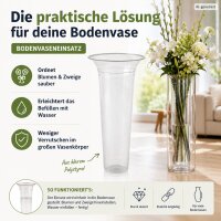 Bodenvaseneinsatz 32cm Transparent klar Kunststoff für Friedhofsvase