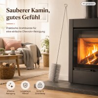 Ofenrohr Reinigungsbürste 160mm 150cm Grau - flexibel aus Stahldraht