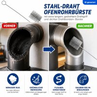 Ofenrohr Reinigungsbürste 160mm 150cm Grau - flexibel aus Stahldraht