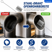Ofenrohr Reinigungsbürste 160mm 150cm Grau - flexibel aus Stahldraht