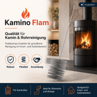 Ofenrohr Reinigungsbürste 160mm 150cm Grau - flexibel aus Stahldraht