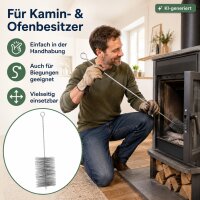 Ofenrohr Reinigungsbürste 160mm 150cm Grau - flexibel aus Stahldraht