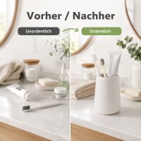 Bonja Wellness Zahnputzbecher aus Dolomit in Weiß matt
