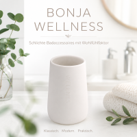 Bonja Wellness Zahnputzbecher aus Dolomit in Weiß matt