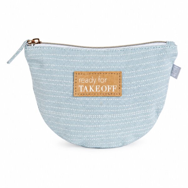 FERNWEH Kosmetiktasche Ready for Takeoff 18 x 12 cm – hellblau
