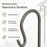 Boltze Gartenstab , H 85 cm, Eisen, Braun