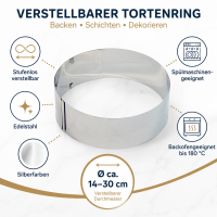 Tortenring, ES, 8 cm, Stufenlos verstellbar