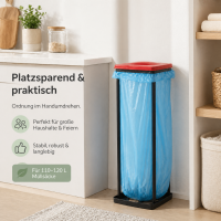 Müllsackständer 120L Höhenverstellbar mit Deckel und Klemmring