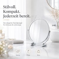 Praktischer, runder Standspiegel mit 3-facher Vergrößerung