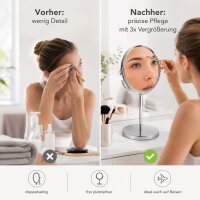 axentia Spiegel  Kosmetikspiegel rund mit 3-fach Vergrößerung