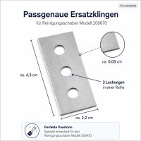 Schaberklingen Edelstahl 0,05x4,3 cm Silberfarben für Reinigungsschaber
