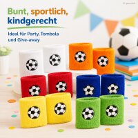 Schweißbänder Kinder Set 6cm Bunt - Fußball Armband für Geburtstage