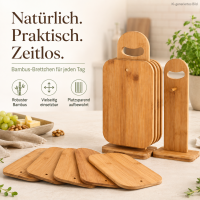 Brettchenständer, Bambus, 6 Stück