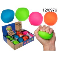 Antistress-Ball, ca. 6 cm, 4-farbig sortiert, im Netz mit...