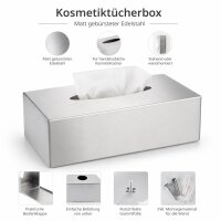 Testrut Axentia Kosmetiktücherbox aus Edelstahl matt