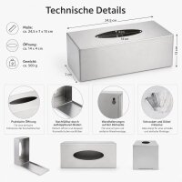 Testrut Axentia Kosmetiktücherbox aus Edelstahl matt