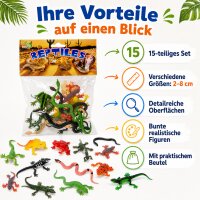 Reptilien Figuren Set 15-teilig für fantasievollen Spielspaß