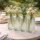 Blumenvase im 4er Set aus Glas in Flaschenform - Salbeigrün