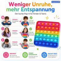Fidget Pop Toy Rainbow Viereck