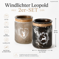 Windlichter Leopold 2er-SET