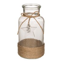 OOTB Glas Vase mit Jute Klein