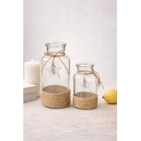Vasen Glas mit jute 2er-SET