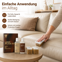 Uniters Leder Pflege Set Maxi für Ledermöbel (Anilin, Semi-Anilin und pigmentiertes Leder)