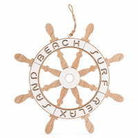 Deko-Steuerrad aus Holz mit Juteband – maritime Wanddeko Ø ca. 30 cm