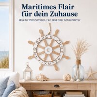 Deko-Steuerrad aus Holz mit Juteband – maritime Wanddeko Ø ca. 30 cm