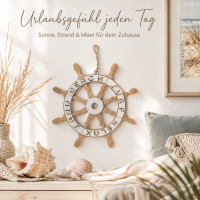 Deko-Steuerrad aus Holz mit Juteband – maritime Wanddeko Ø ca. 30 cm